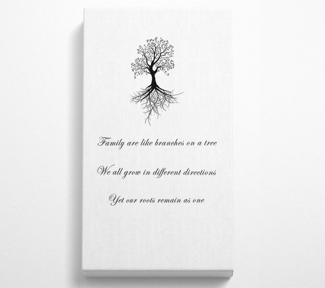  A Canvas Print of Family Quote Family Are Like Branches 2 White Canvas Print