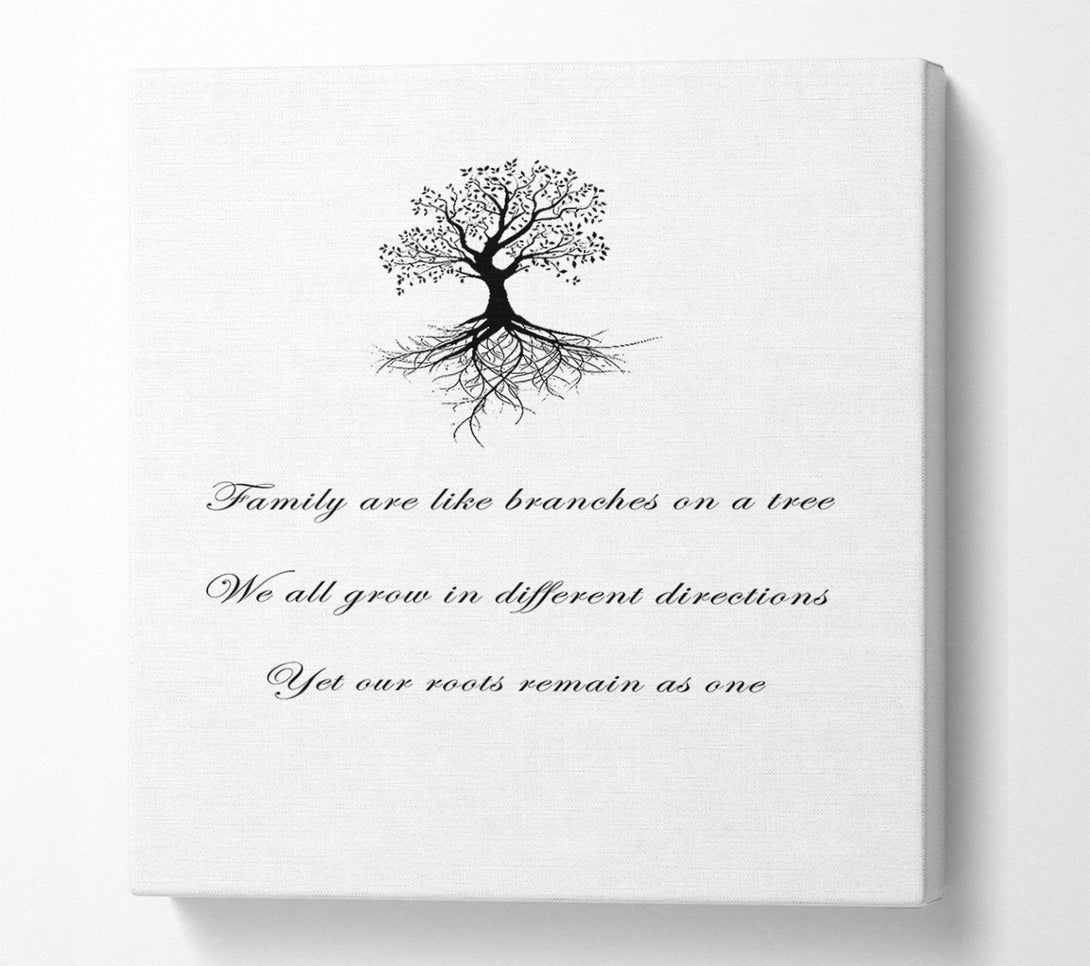  A Canvas Print of Family Quote Family Are Like Branches 2 White Canvas Print
