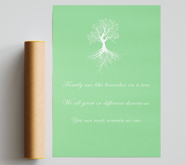 Family Quote Family Are Like Branches 2 Green Print