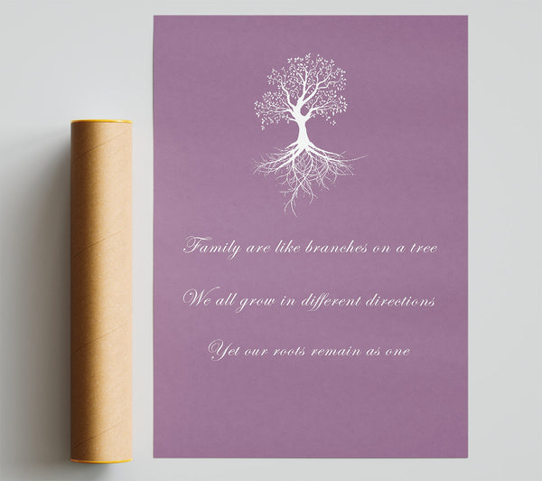 Family Quote Family Are Like Branches 2 Dusty Pink Print