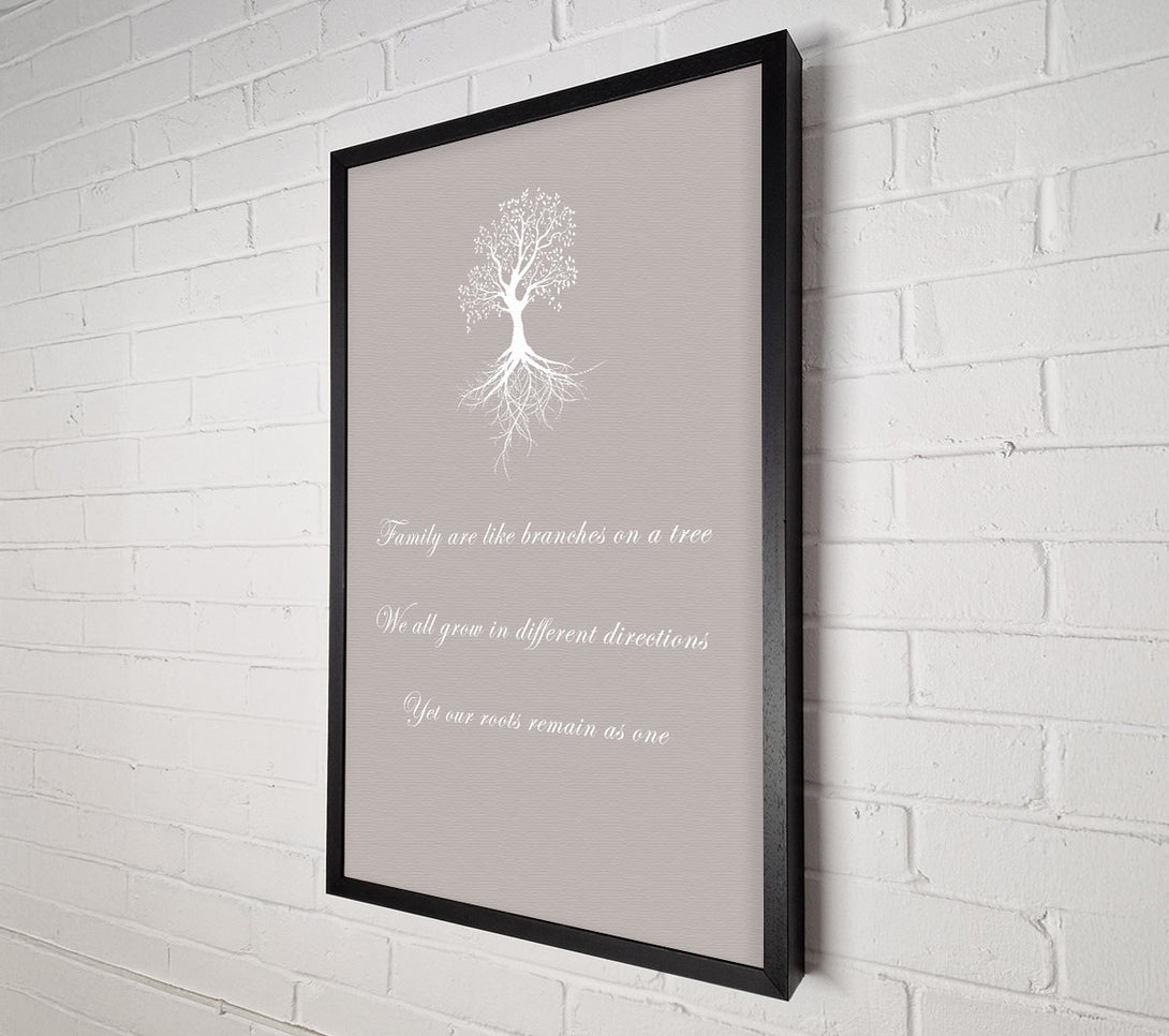  A Canvas Print of Family Quote Family Are Like Branches 2 Beige Canvas Wall Art
