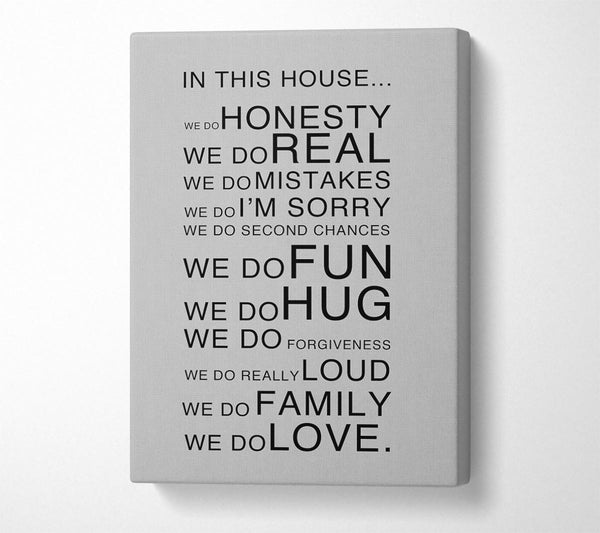  A Canvas Print of Family Quote In This House Grey Canvas Wall Art