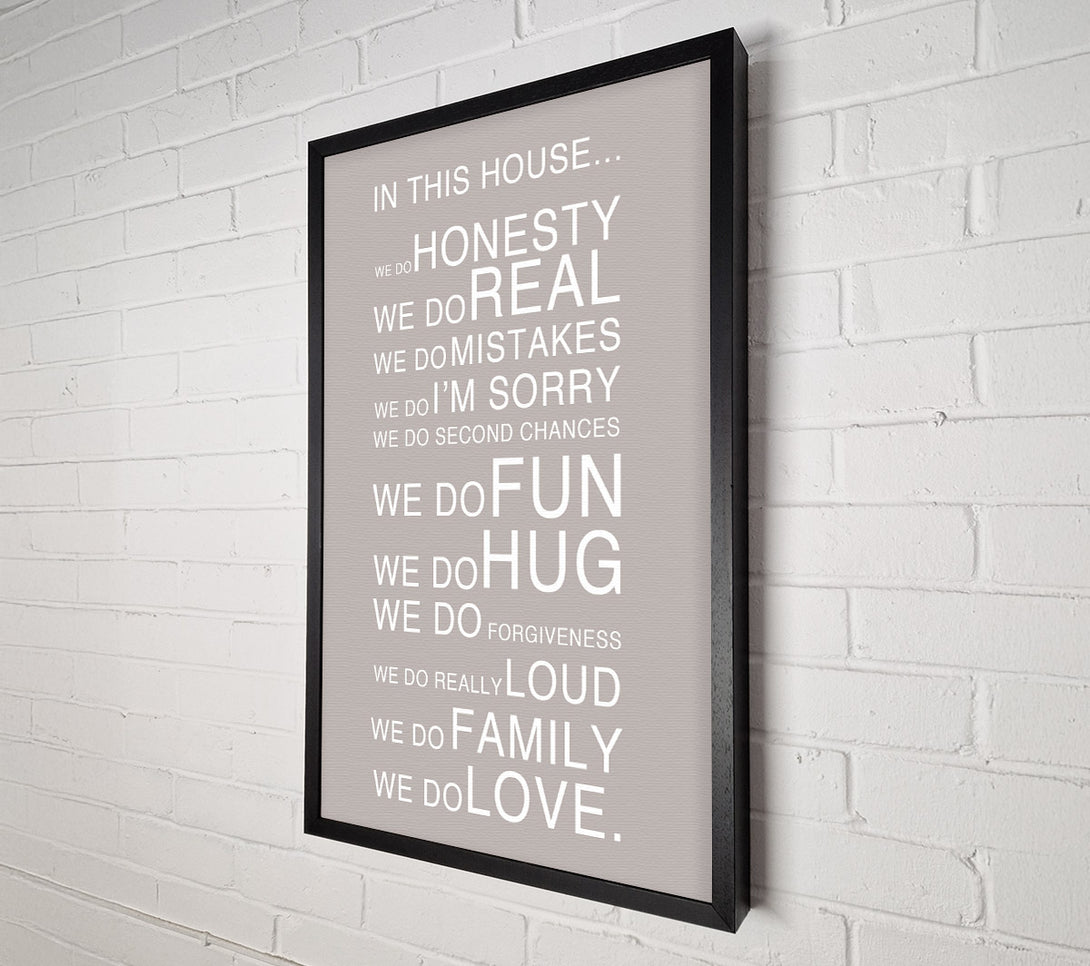  A Canvas Print of Family Quote In This House Beige Canvas Art