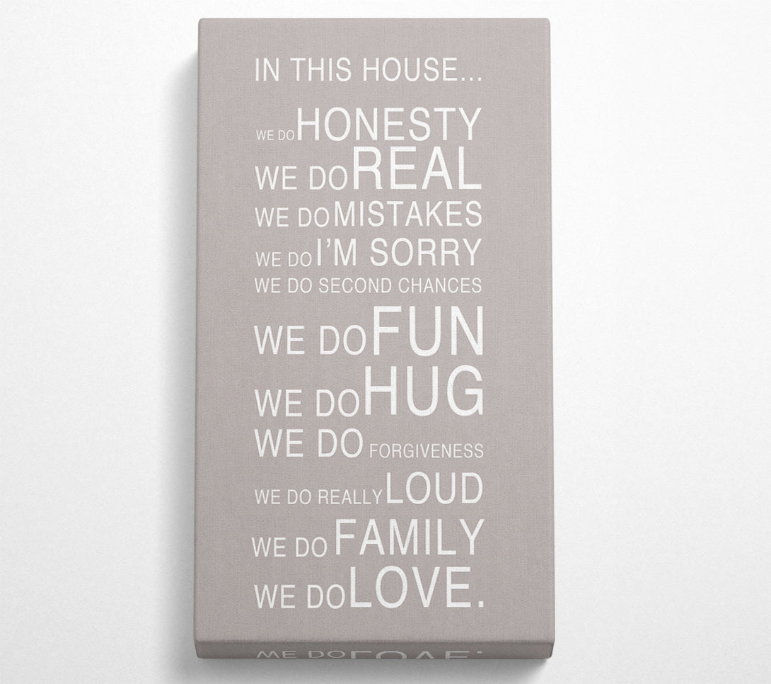  A Canvas Print of Family Quote In This House Beige Canvas Art