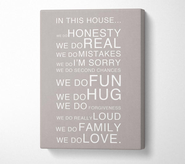  A Canvas Print of Family Quote In This House Beige Canvas Art
