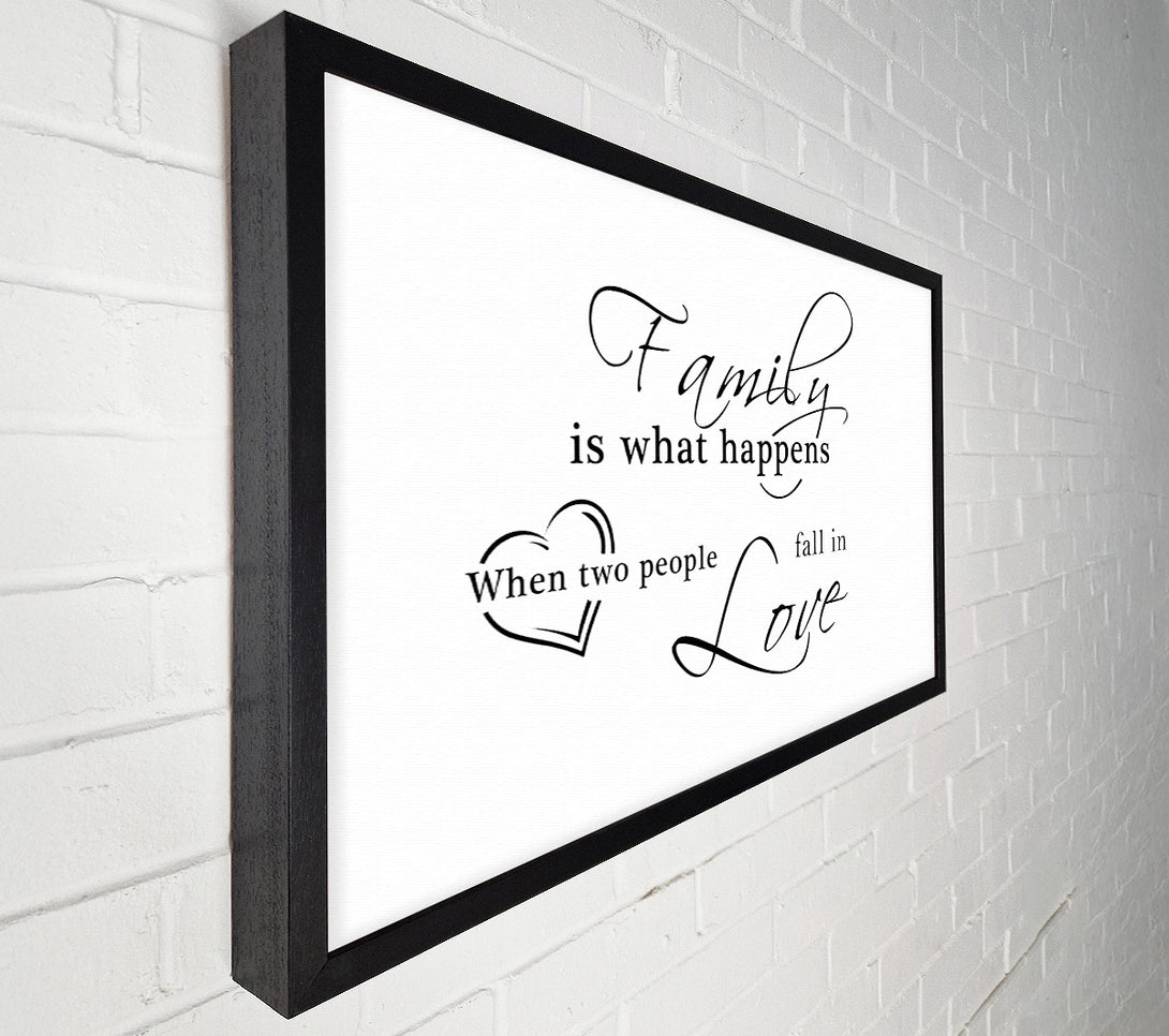  A Canvas Print of Family Quote Family Is What Happens White Canvas Art