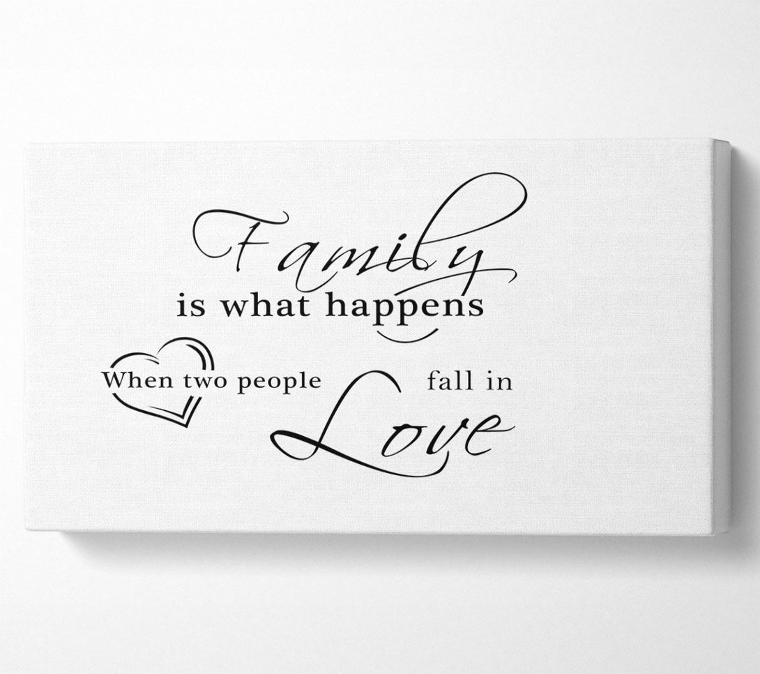  A Canvas Print of Family Quote Family Is What Happens White Canvas Art