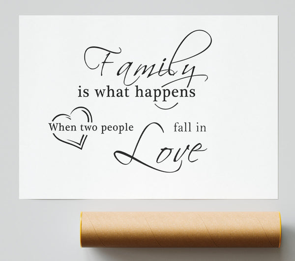 Family Quote Family Is What Happens White Print