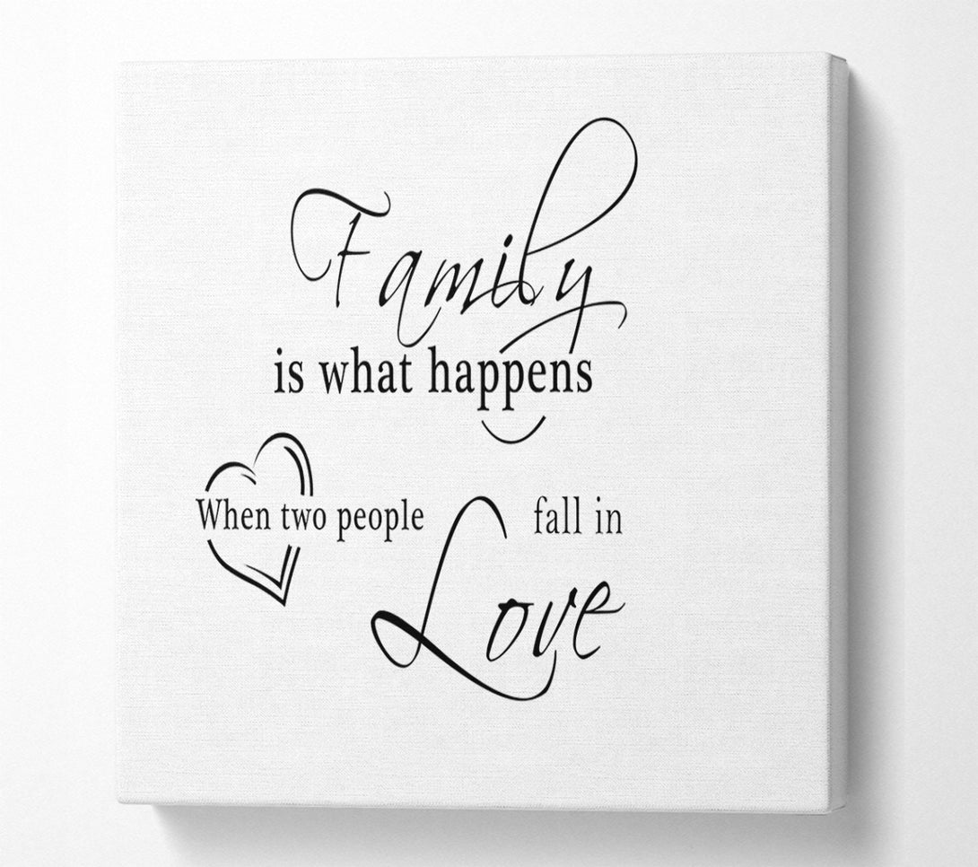  A Canvas Print of Family Quote Family Is What Happens White Canvas Art