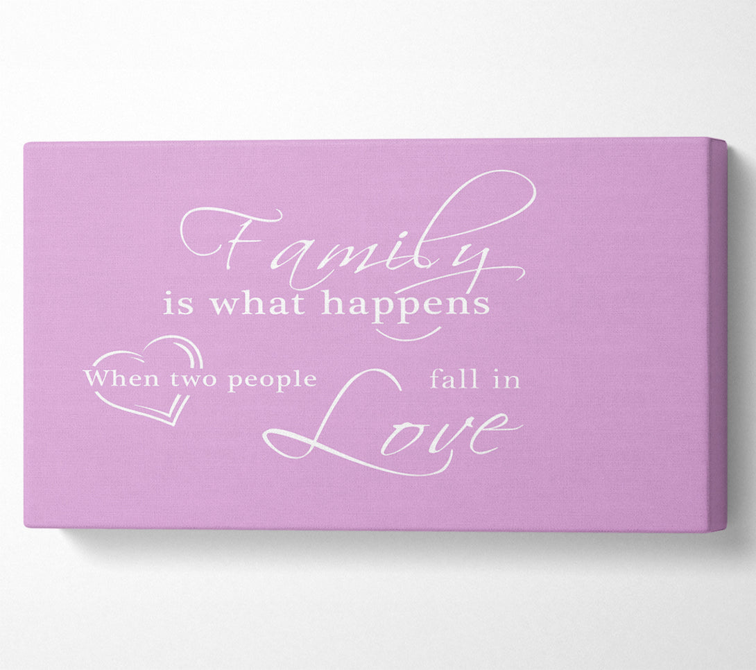  A Canvas Print of Family Quote Family Is What Happens Pink Canvas Art