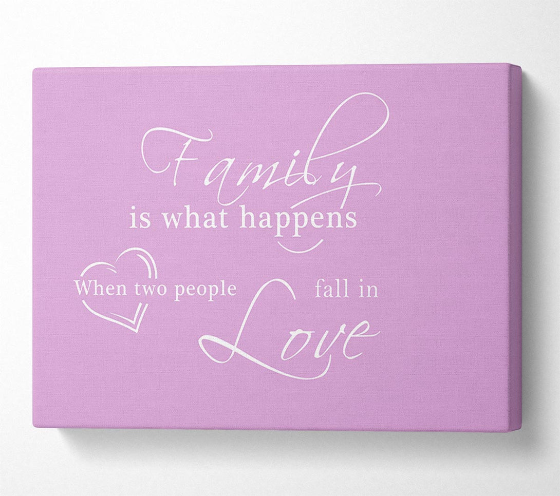  A Canvas Print of Family Quote Family Is What Happens Pink Canvas Art