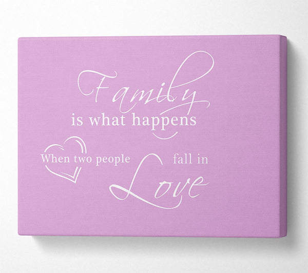 A Canvas Print of Family Quote Family Is What Happens Pink Canvas Art