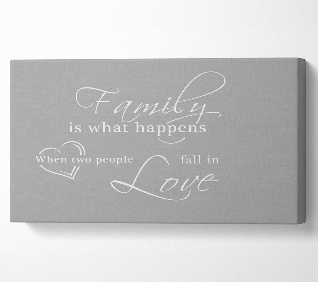 A Canvas Print of Family Quote Family Is What Happens Grey White Canvas Art