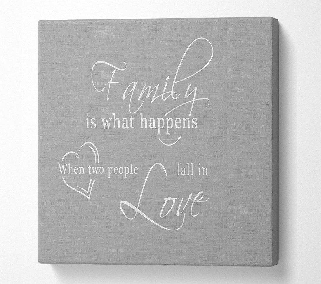  A Canvas Print of Family Quote Family Is What Happens Grey White Canvas Art