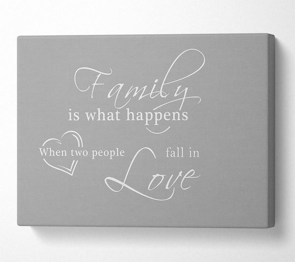  A Canvas Print of Family Quote Family Is What Happens Grey White Canvas Art