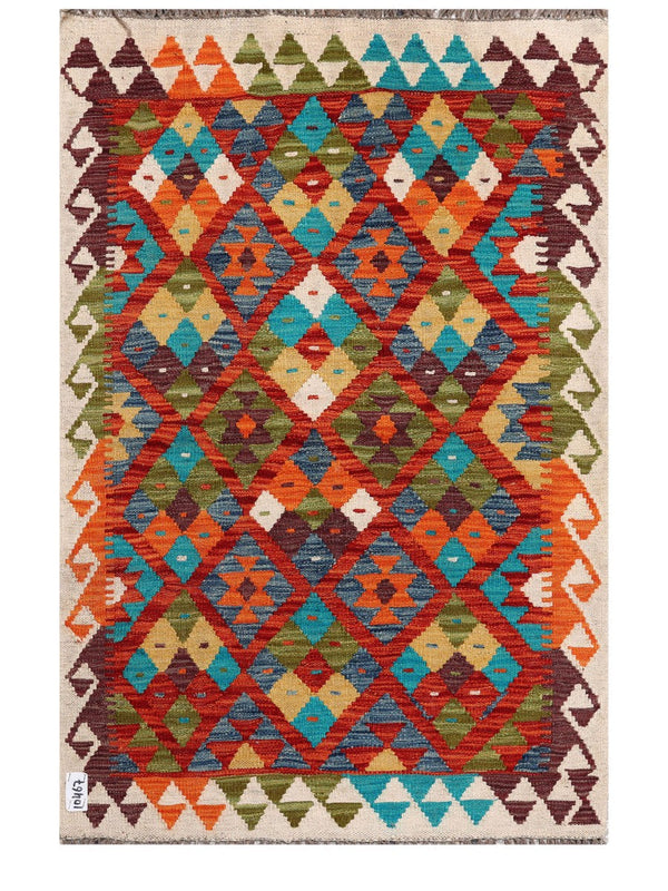 Maimana Afghanistan Kilim Rug - 130 x 88 cm