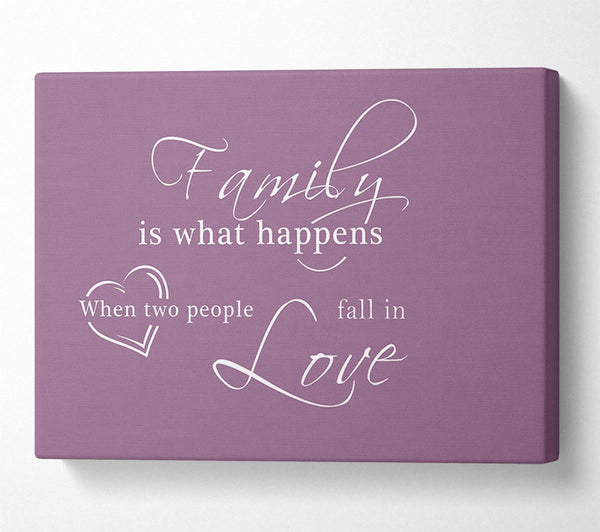  A Canvas Print of Family Quote Family Is What Happens Dusty Pink Canvas Wall Art