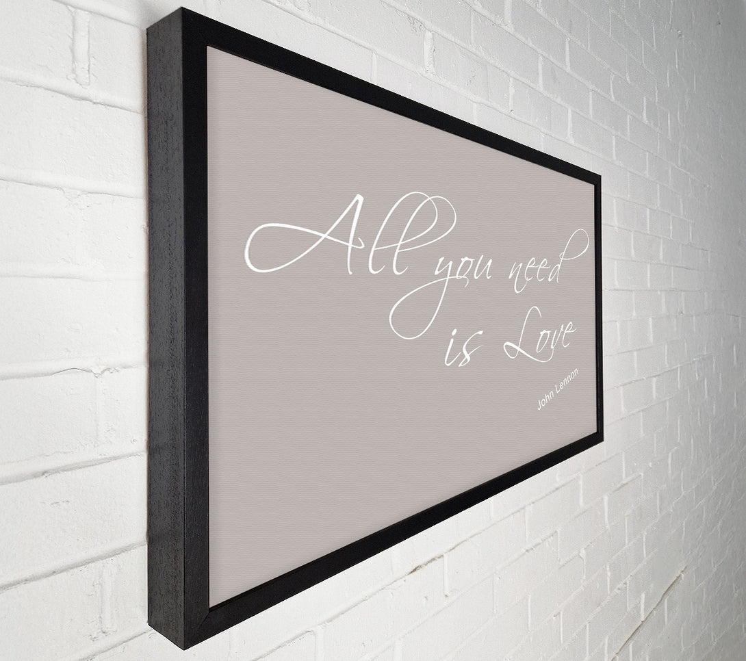  A Canvas Print of Music Quote All You Need Is Love 2 Beige Canvas Art