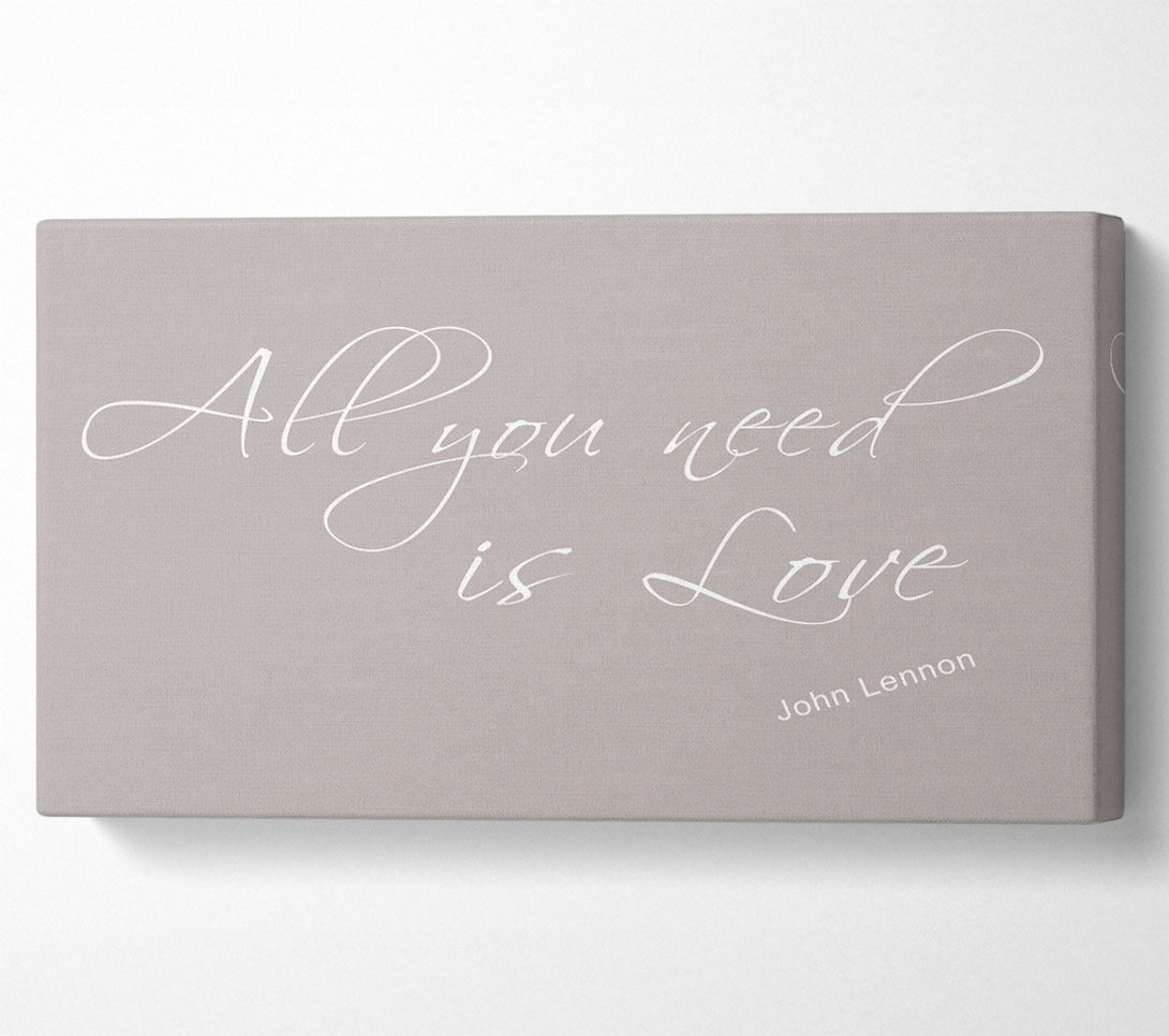  A Canvas Print of Music Quote All You Need Is Love 2 Beige Canvas Art