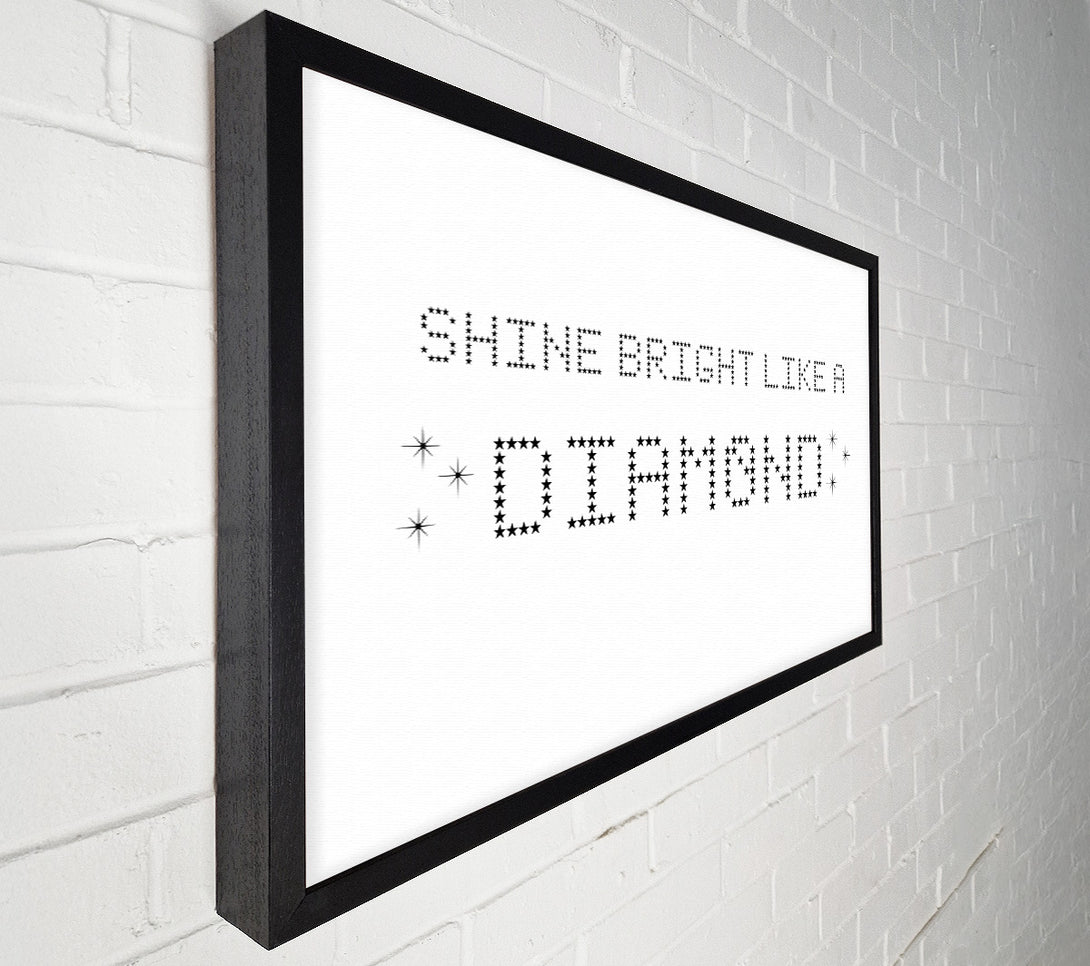  A Canvas Print of Music Quote Shine Bright Rihanna White Canvas Wall Art