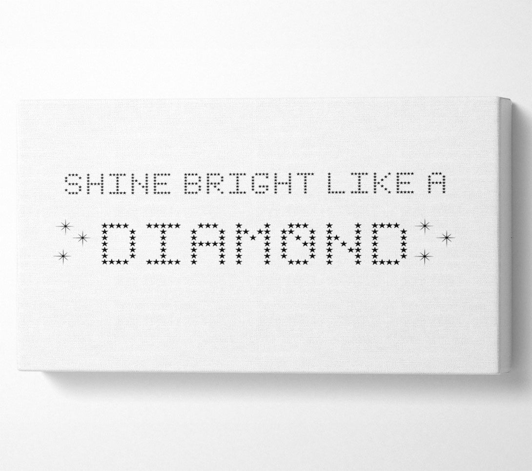  A Canvas Print of Music Quote Shine Bright Rihanna White Canvas Wall Art