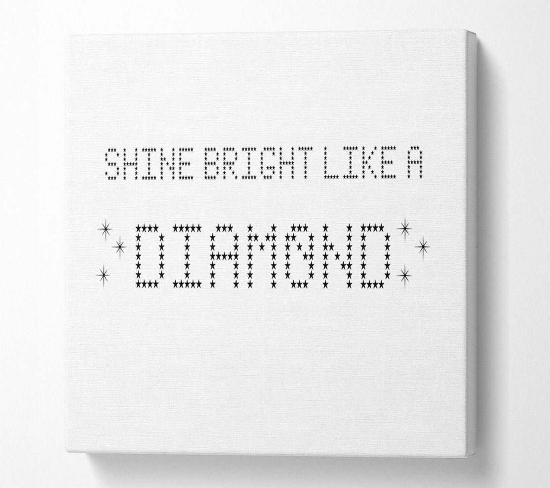  A Canvas Print of Music Quote Shine Bright Rihanna White Canvas Wall Art