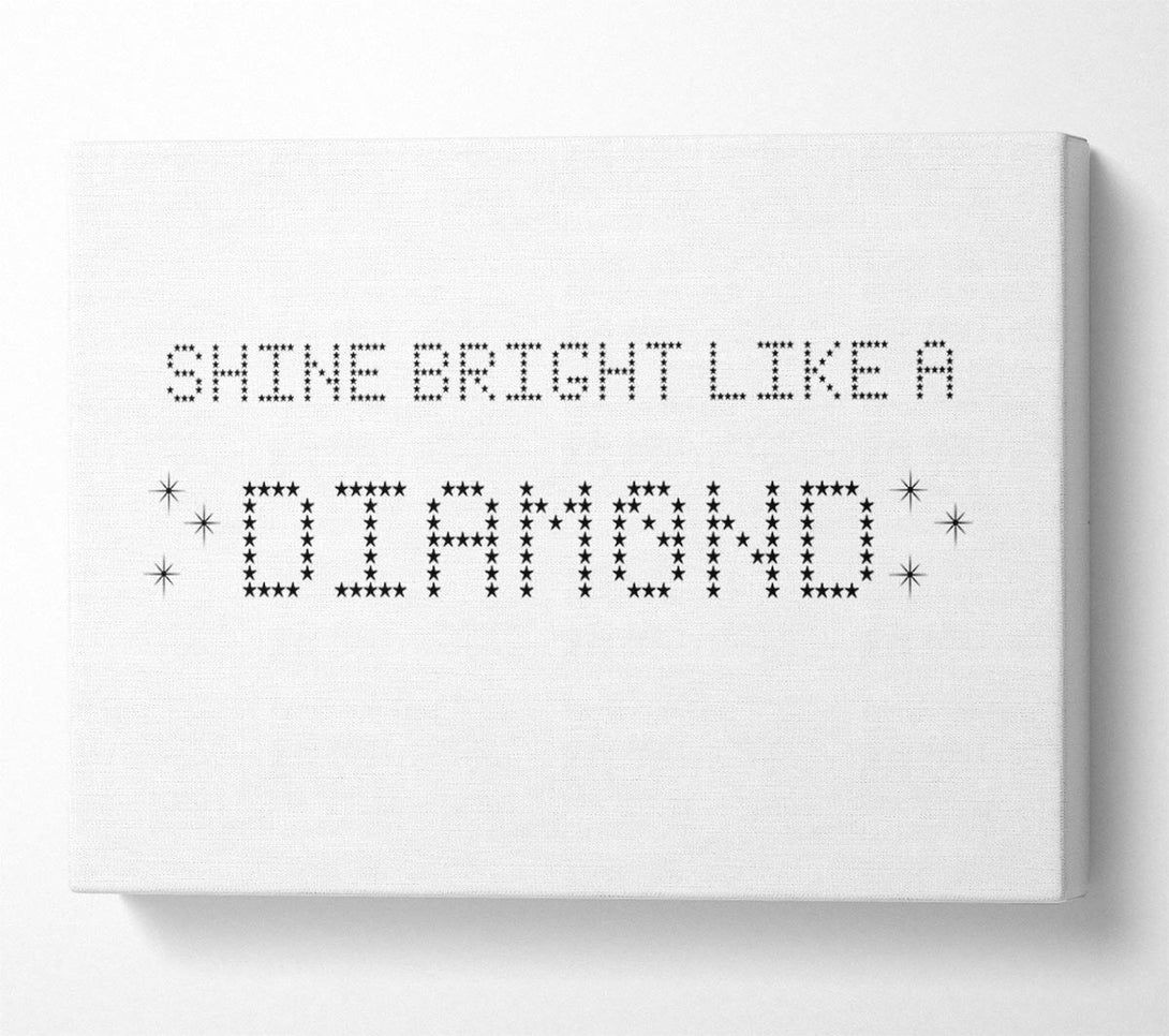  A Canvas Print of Music Quote Shine Bright Rihanna White Canvas Wall Art
