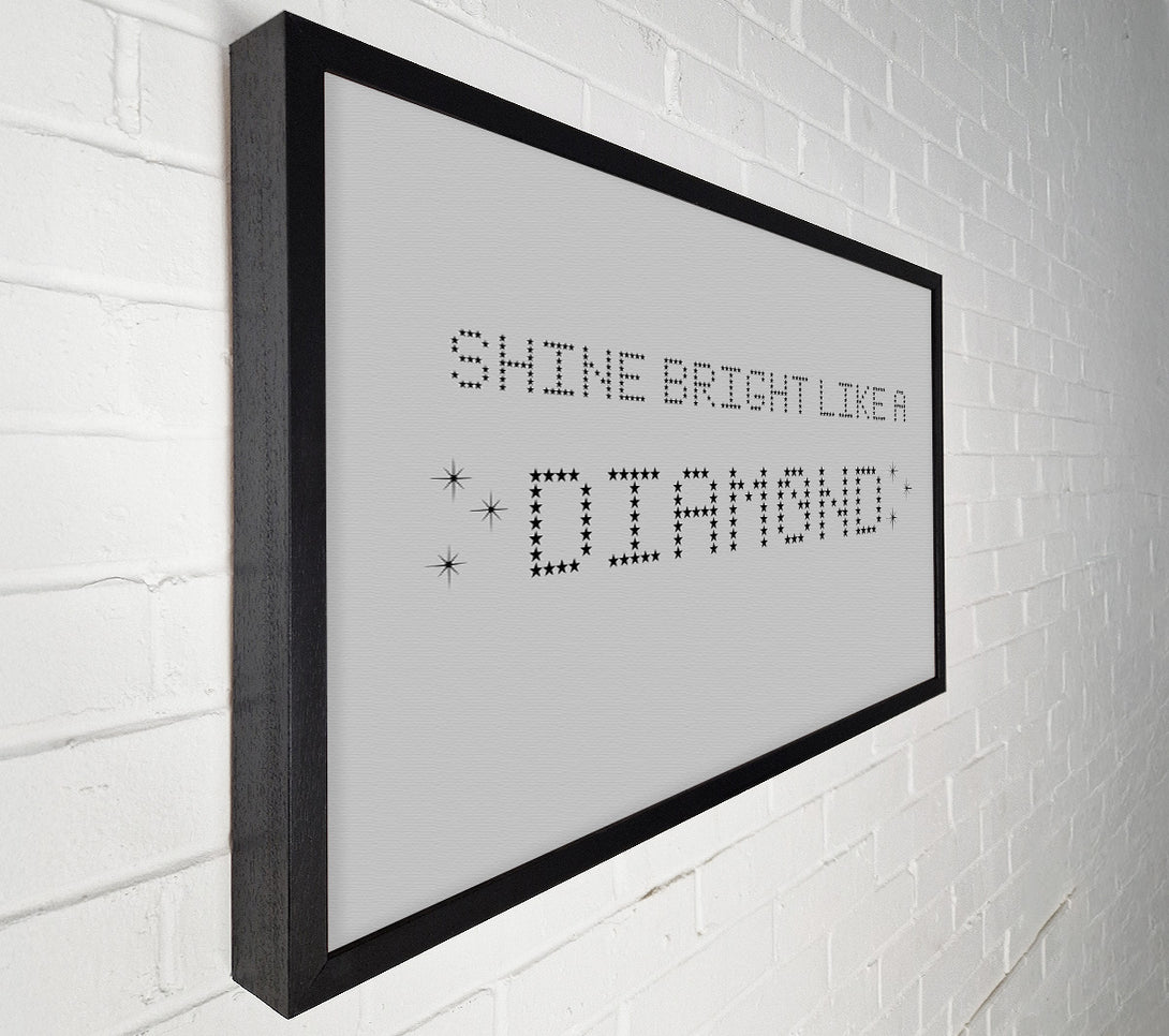  A Canvas Print of Music Quote Shine Bright Rihanna Grey Canvas Wall Art