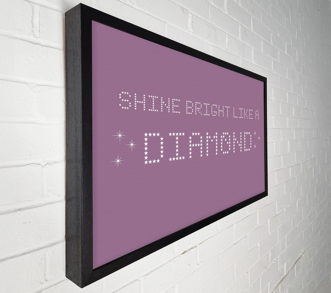 A Canvas Print of Music Quote Shine Bright Rihanna Dusty Pink Canvas Art