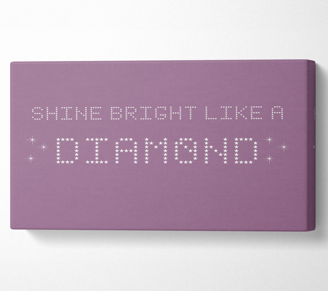  A Canvas Print of Music Quote Shine Bright Rihanna Dusty Pink Canvas Art