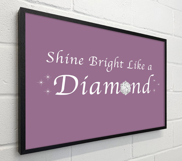 Music Quote Shine Bright Like A Diamond Rihanna Dusty Pink