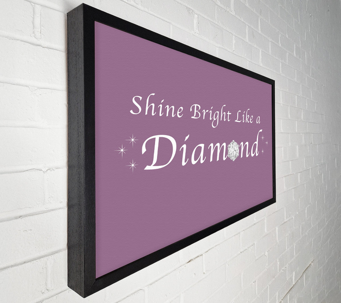  A Canvas Print of Music Quote Shine Bright Like A Diamond Rihanna Dusty Pink Canvas Print