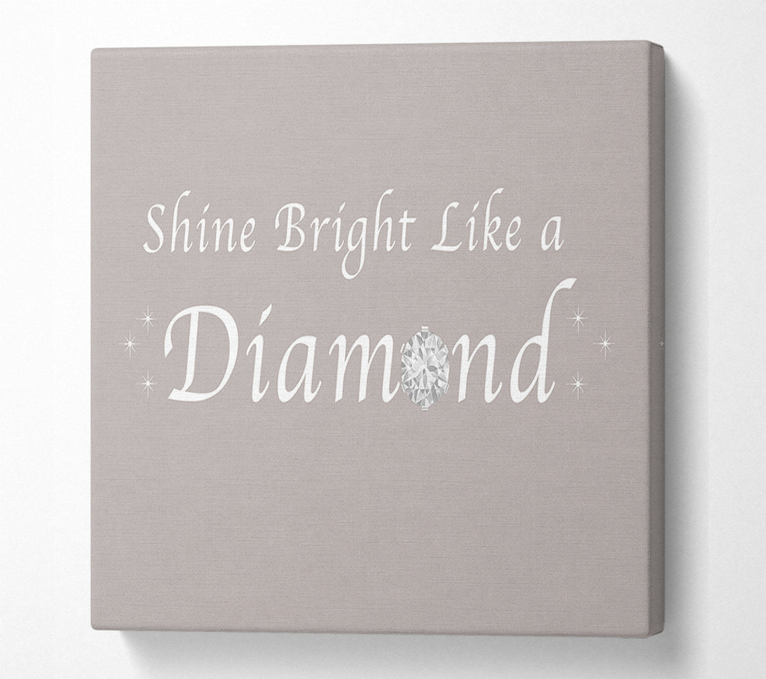  A Canvas Print of Music Quote Shine Bright Like A Diamond Rihanna Beige Canvas Art