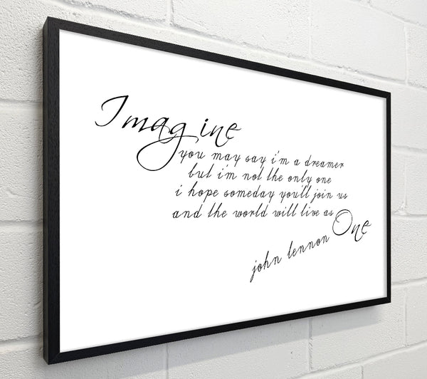 Music Quote Imagine John Lennon White