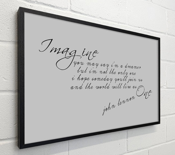 Music Quote Imagine John Lennon Grey