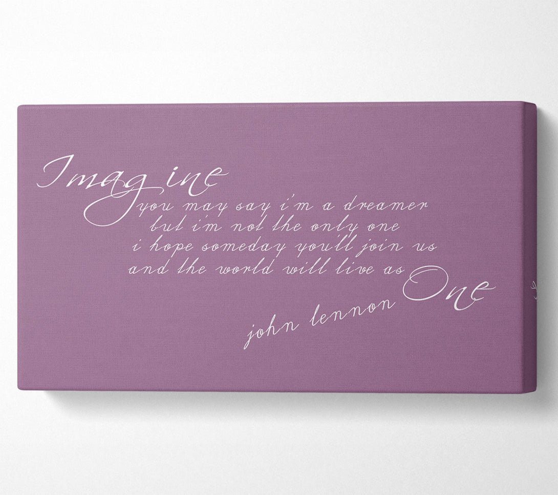  A Canvas Print of Music Quote Imagine John Lennon Dusty Pink Canvas Art