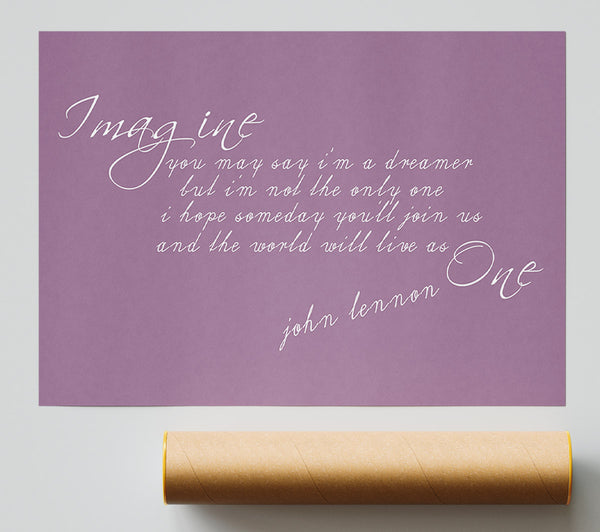 Music Quote Imagine John Lennon Dusty Pink Print