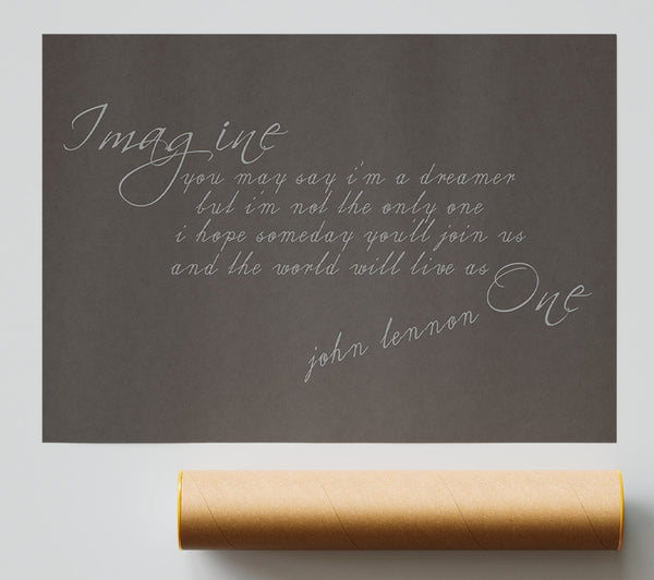 Music Quote Imagine John Lennon Chocolate Poster