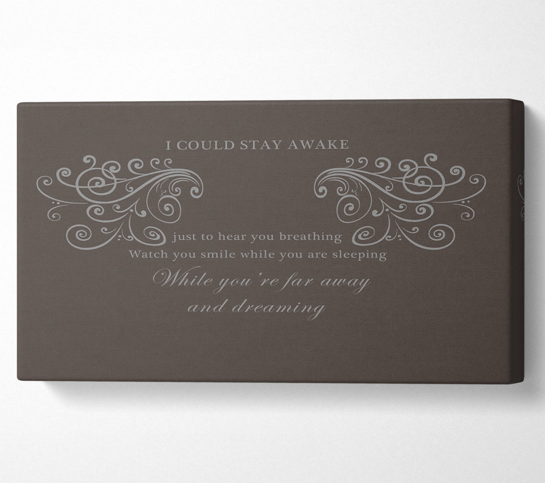  A Canvas Print of Music Quote I Could Stay Awake Aerosmith Chocolate Canvas Print