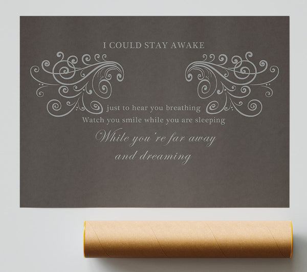 Music Quote I Could Stay Awake Aerosmith Chocolate Poster