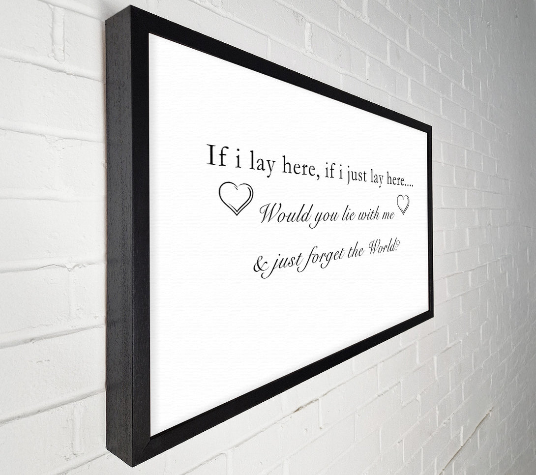 A Canvas Print of Music Quote If I Lay Here Snow Patrol White Canvas Art