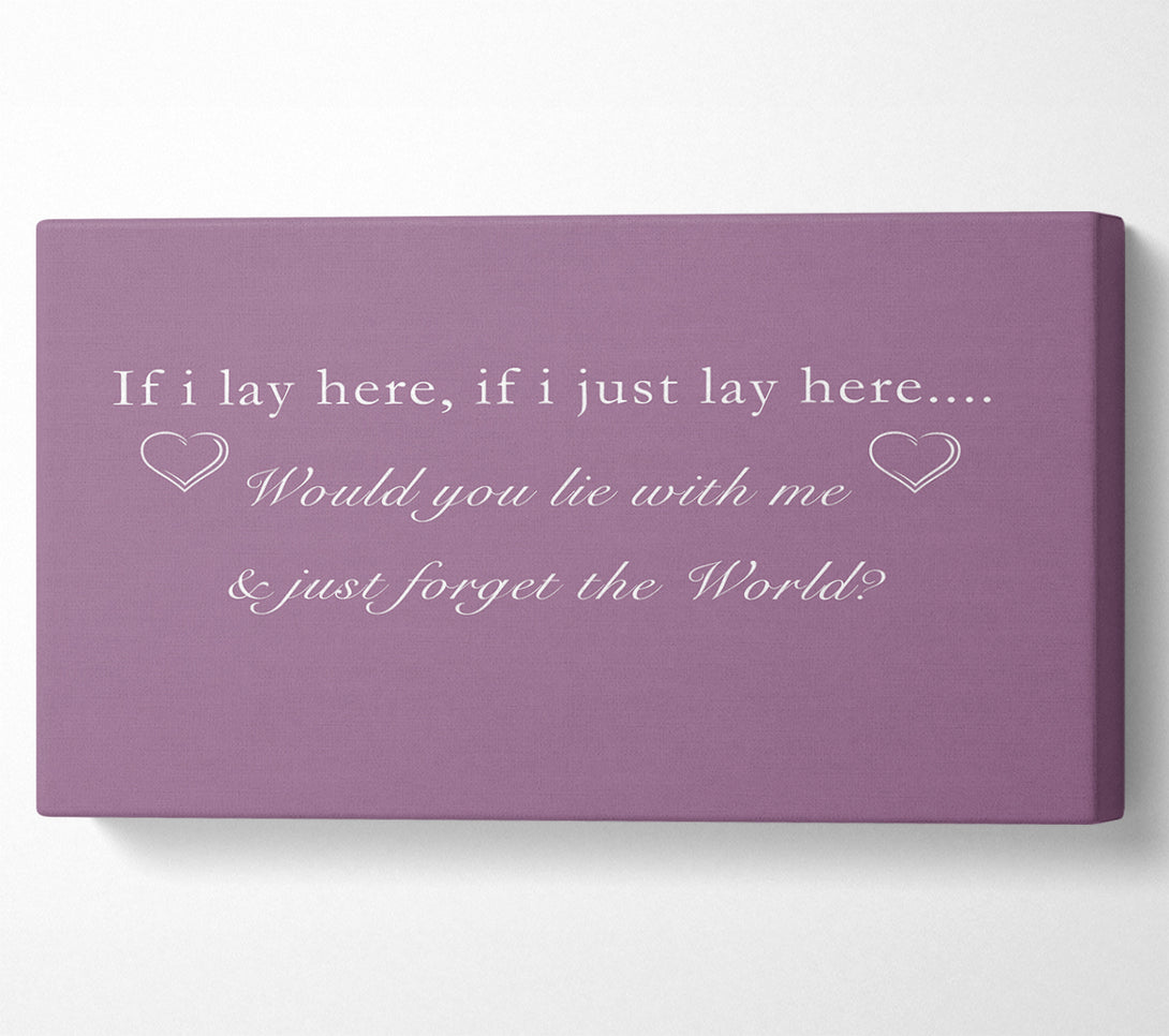  A Canvas Print of Music Quote If I Lay Here Snow Patrol Dusty Pink Canvas Wall Art