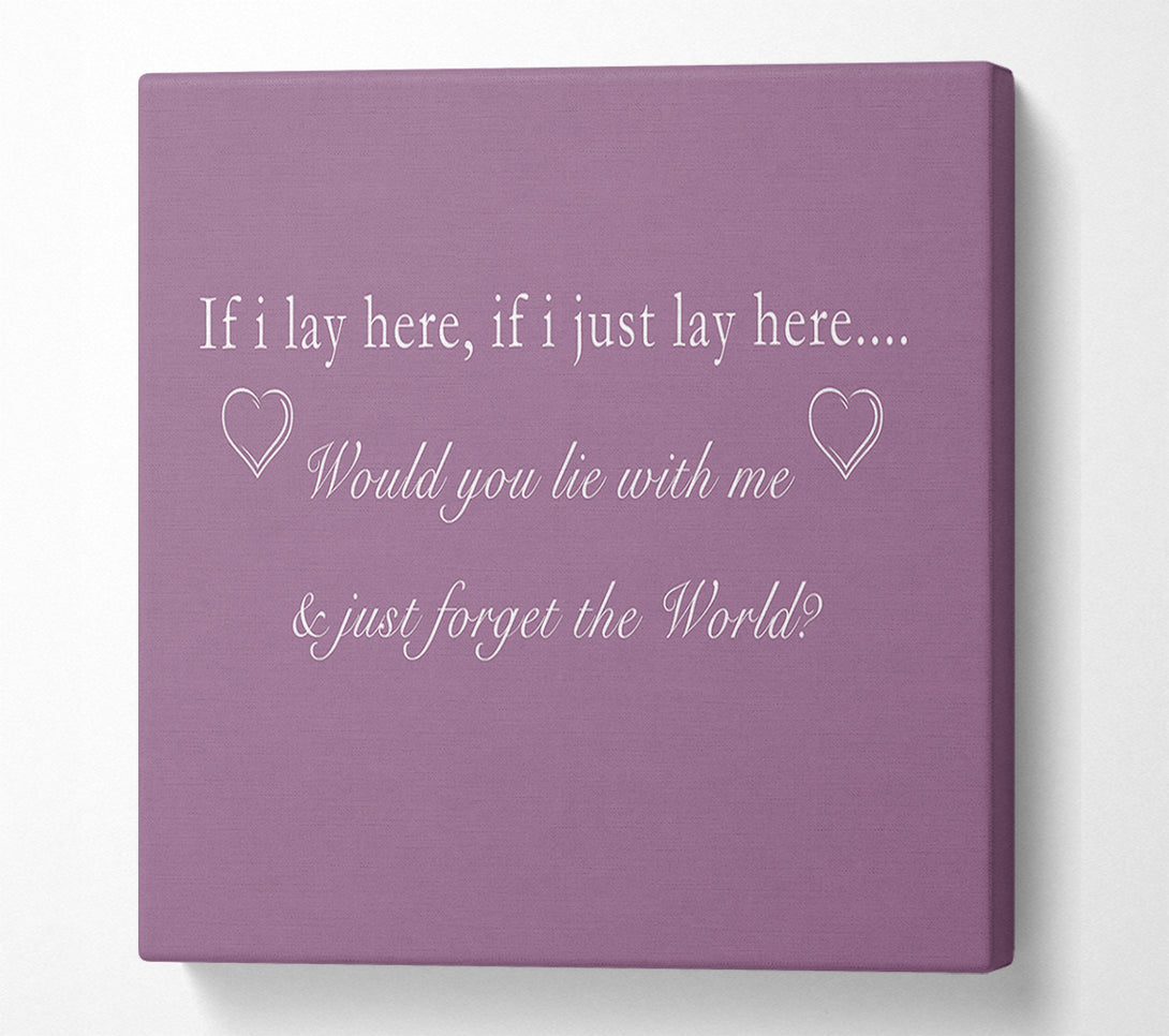  A Canvas Print of Music Quote If I Lay Here Snow Patrol Dusty Pink Canvas Wall Art