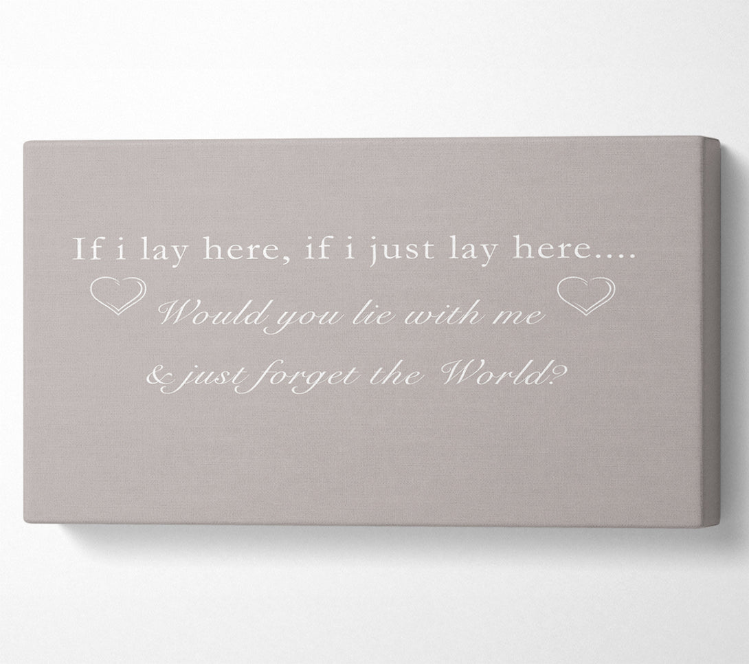  A Canvas Print of Music Quote If I Lay Here Snow Patrol Beige Canvas Wall Art