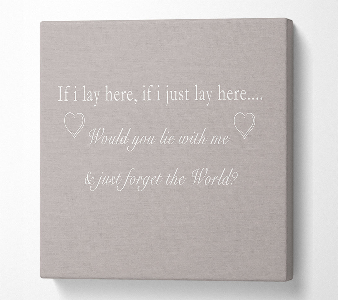  A Canvas Print of Music Quote If I Lay Here Snow Patrol Beige Canvas Wall Art