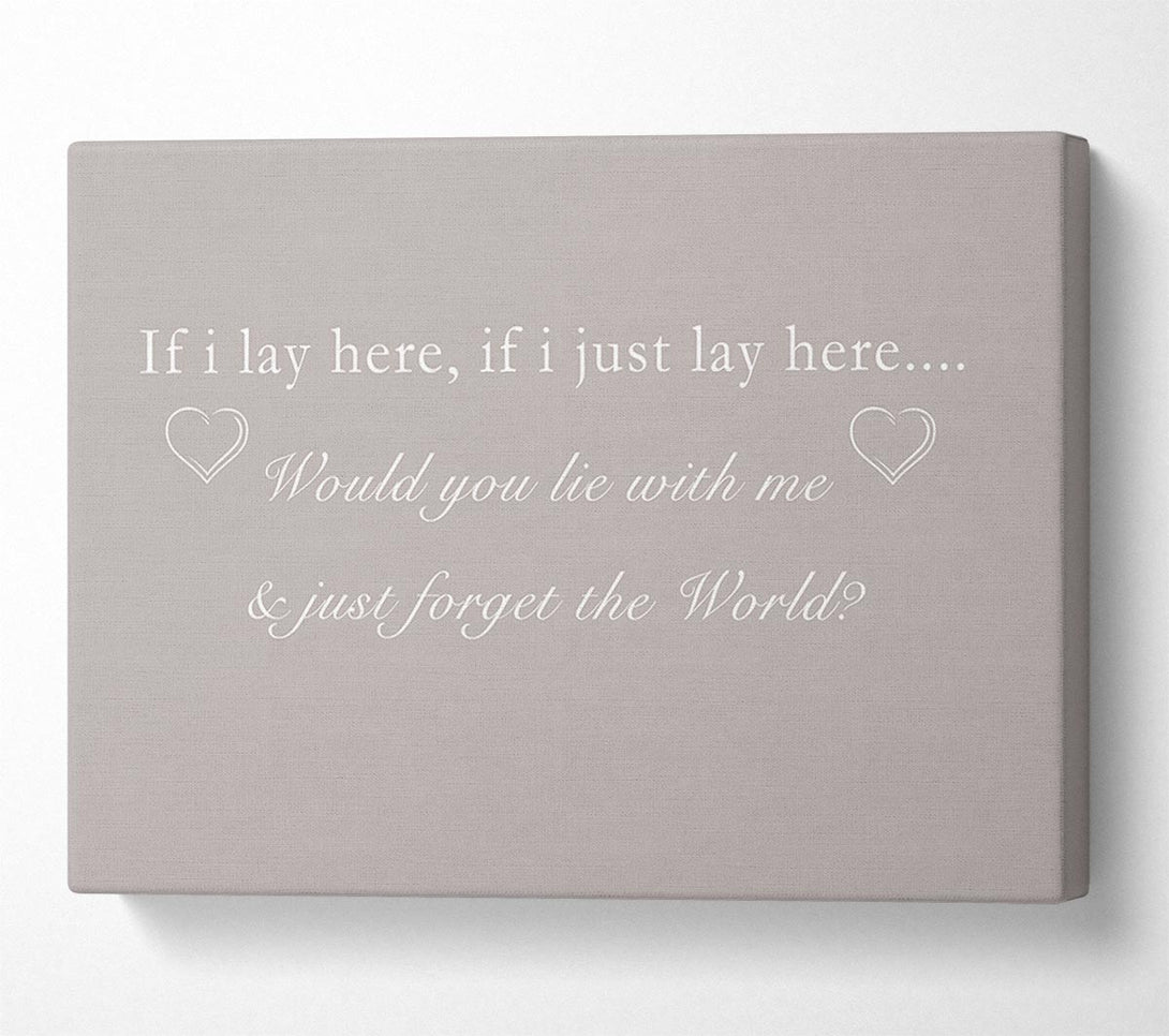  A Canvas Print of Music Quote If I Lay Here Snow Patrol Beige Canvas Wall Art