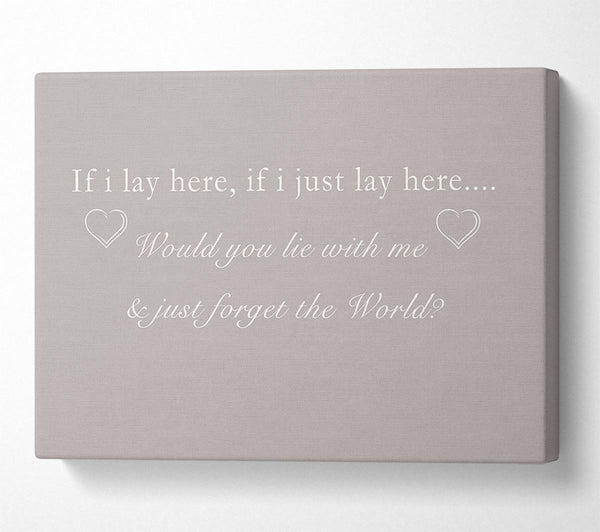  A Canvas Print of Music Quote If I Lay Here Snow Patrol Beige Canvas Wall Art