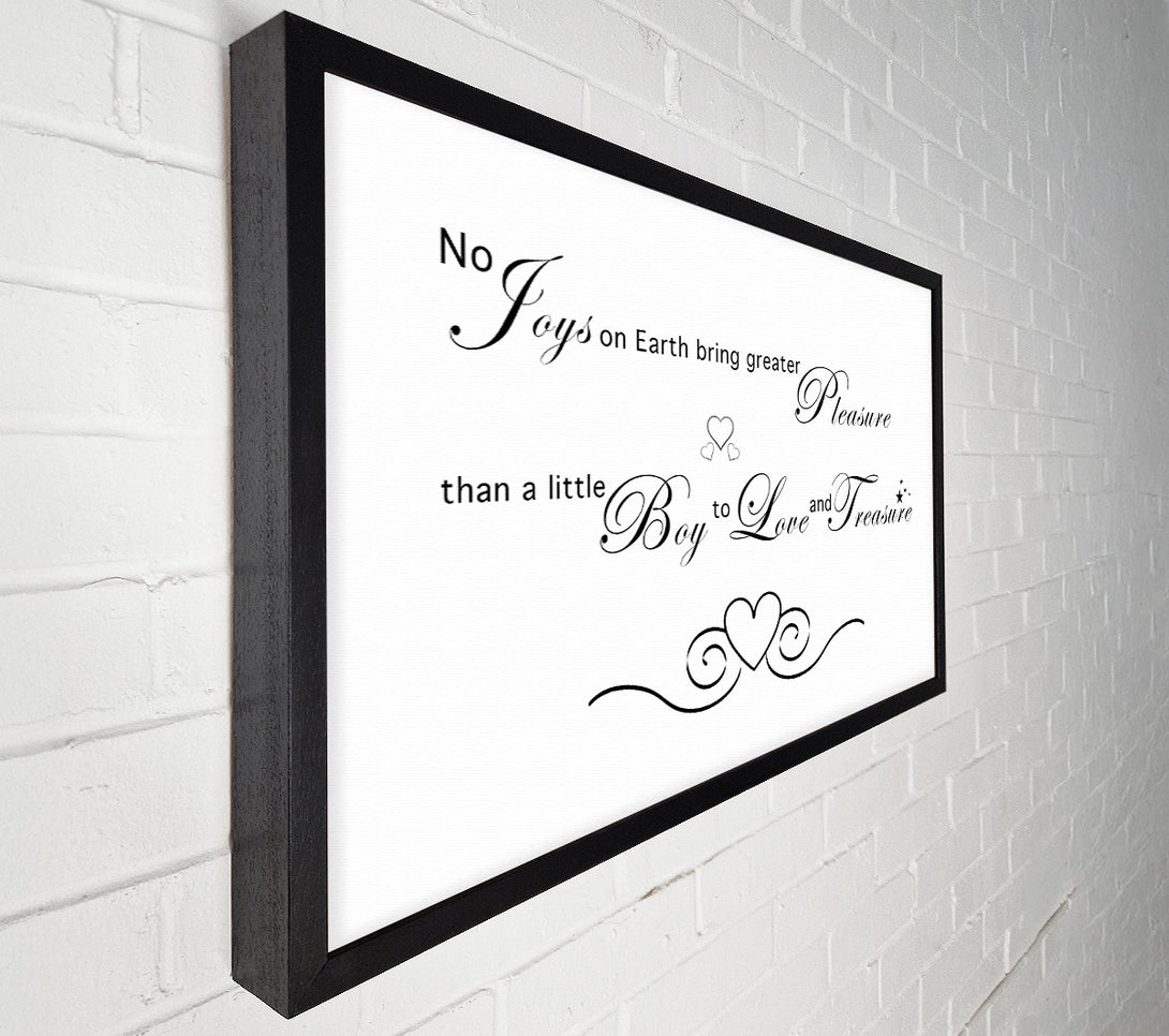  A Canvas Print of Boys Room Quote No Joys On Earth Bring Pleasure White Canvas Art
