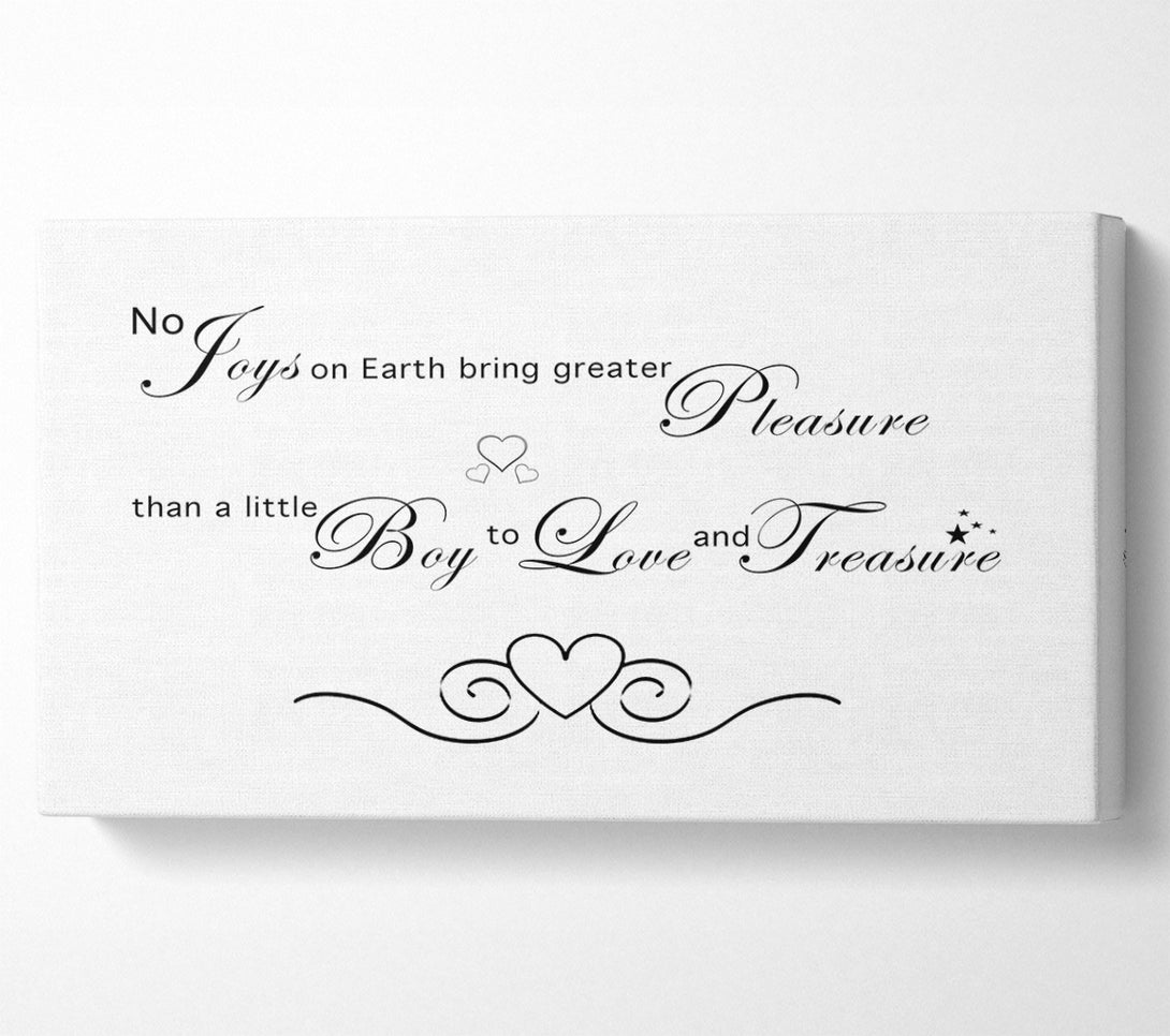  A Canvas Print of Boys Room Quote No Joys On Earth Bring Pleasure White Canvas Art