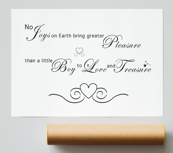 Boys Room Quote No Joys On Earth Bring Pleasure White Giclee Print